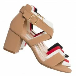 Top Moda Delia6 Block Heel Cross Strap Sandal, Women Strappy Dress Shoes