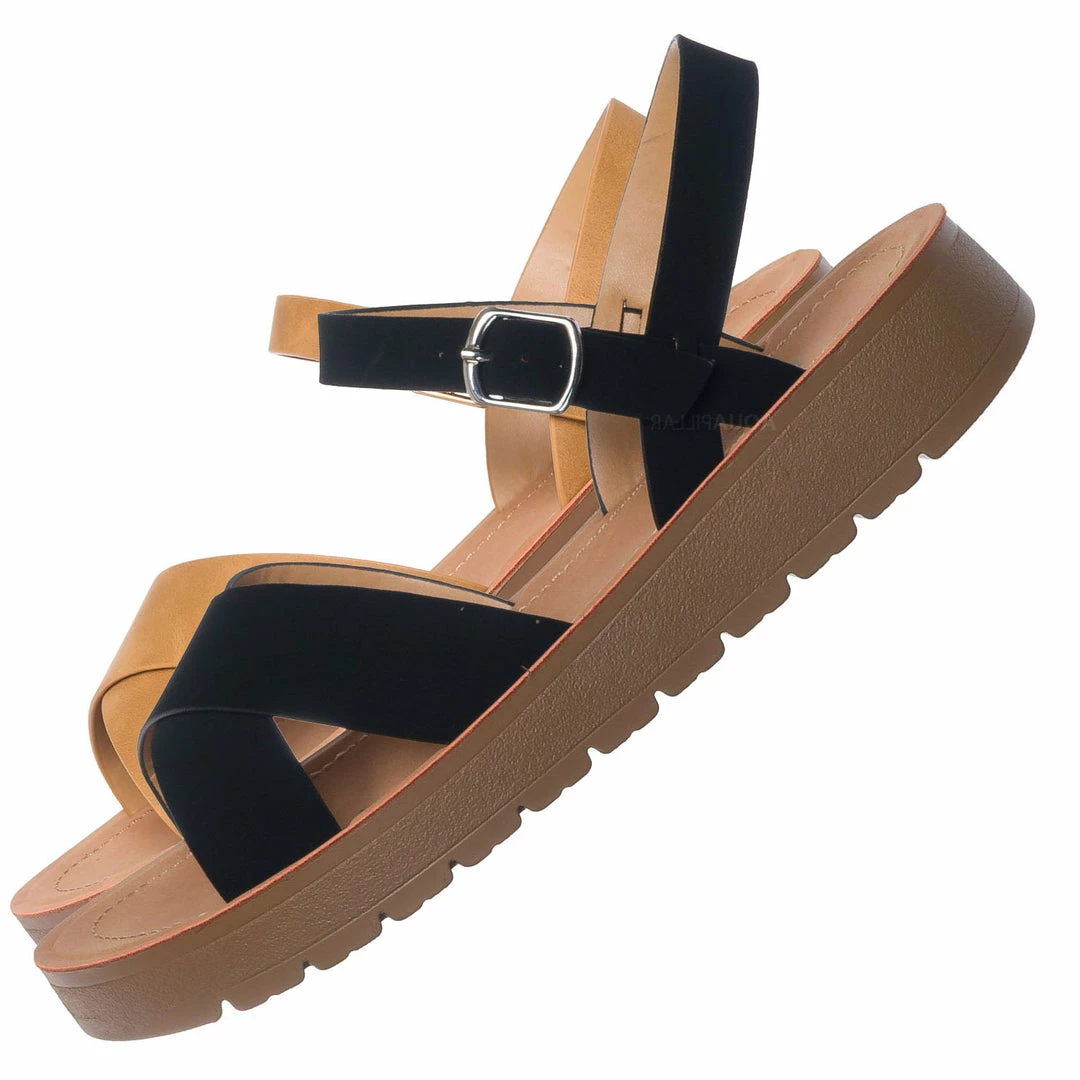 Soda New Chester Soft Foam Flat Sandal - Women Two Piece Molded Summer Shoes