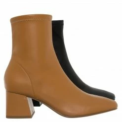Bamboo Adena Soft Ankle Bootie On Chunk Heel - Women Dress Boots New