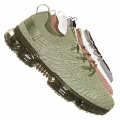 Forever Link Flow19 Stretch Elastic Mesh Sneaker - Festival Lace Up Rubber Air Bubble Cushion