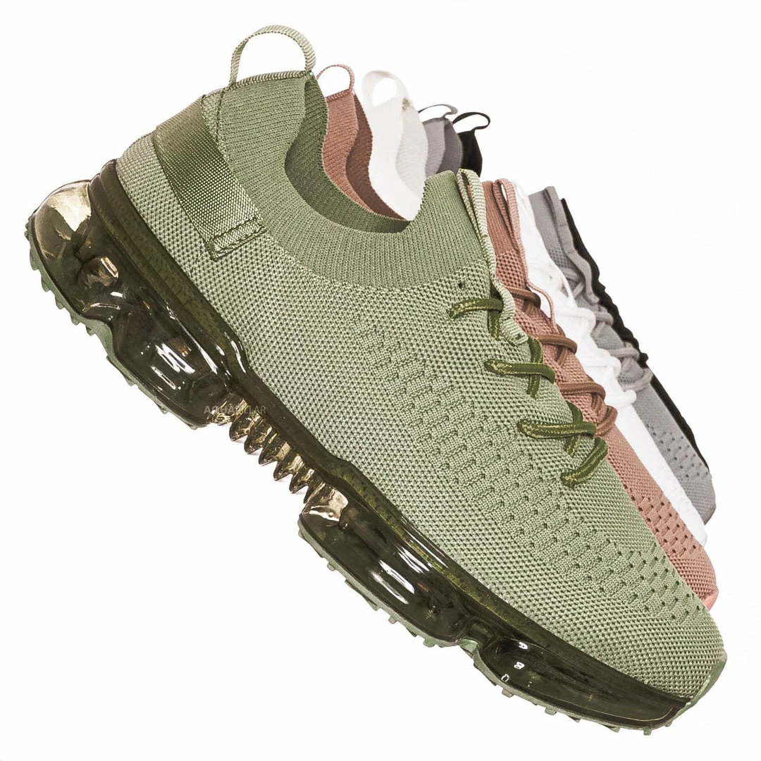 Forever Link Flow19 Stretch Elastic Mesh Sneaker - Festival Lace Up Rubber Air Bubble Cushion