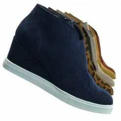 Soda Vesper Hidden Wedge Heel Sneakers - Women Sporty Elastic Shootie