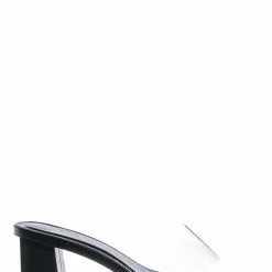 Bamboo Lasting06 Clear Lucite High Heel Mule - Transparent Chunky Heel