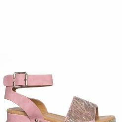 Forever Link New Luxury96K Kids Rhinestone Glitter Flatform Sandal - Little Girl Crystal Platform