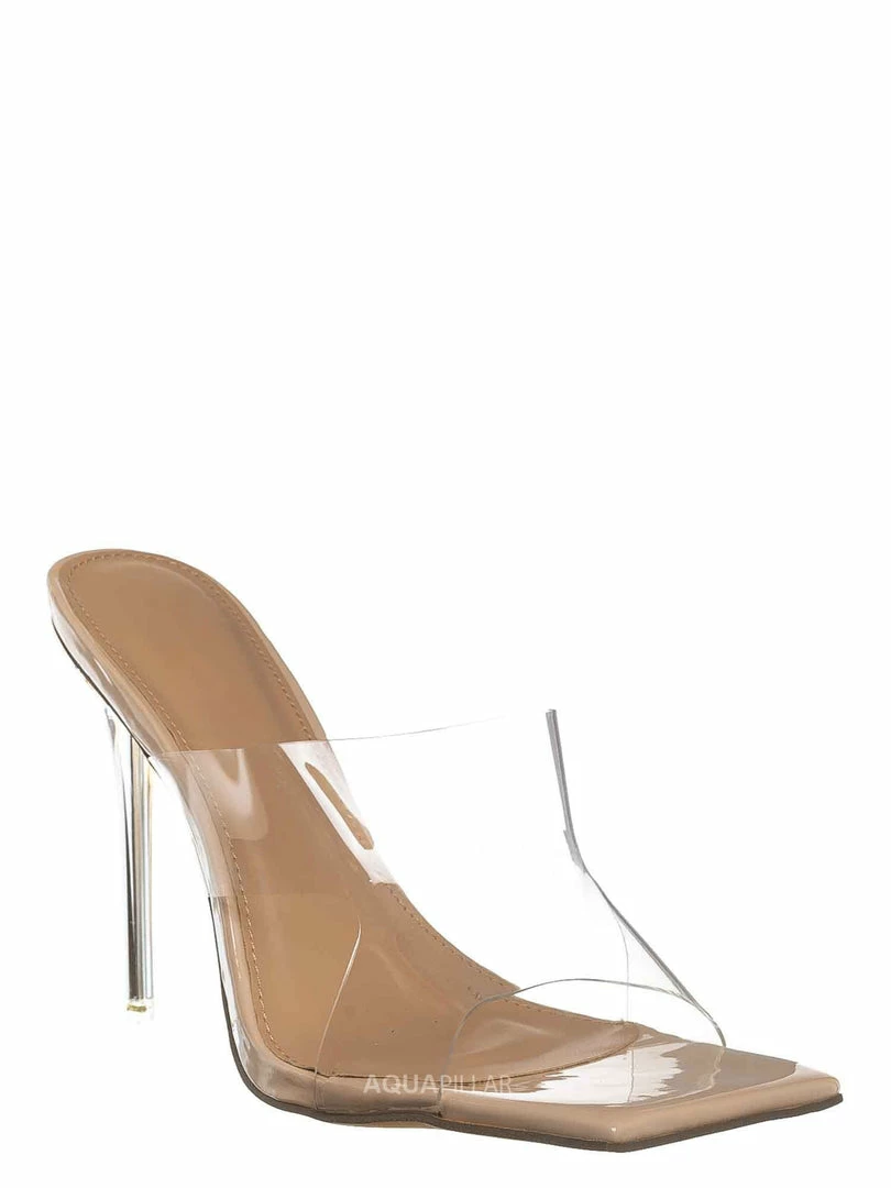 Wild Diva Bonia01 High Heel Lucite Clear Slipper - Women Dress Sandal New