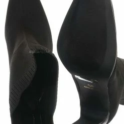 Glaze New Jiajia1 Women's Elastic Knit Bootie On Flat Block Heel