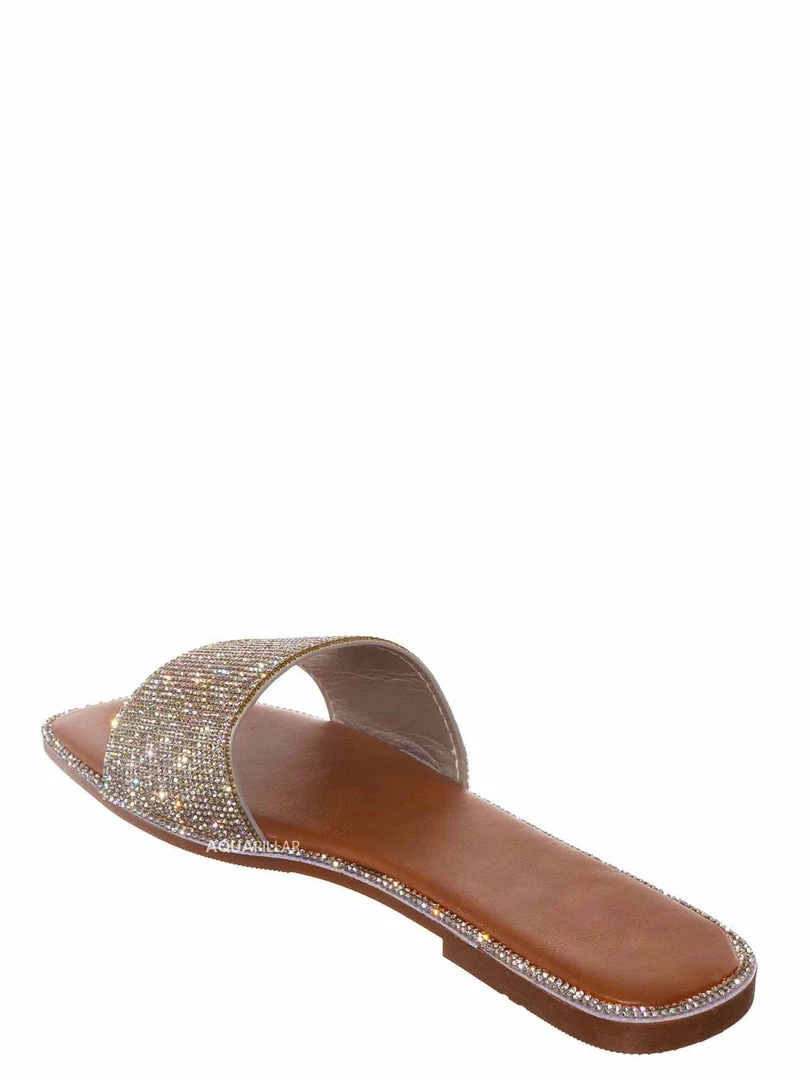 Bonnibel Amita3 Rhinestone Slip On Flat Sandal, Women Slipper New