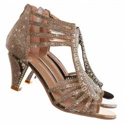 Forever Link Perform69 Rhinestone Crystal High Heel Sandal - Women Glitter Dress Shoes New
