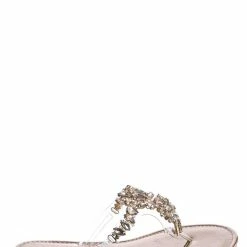 Vigo Fiore Fei2 Rhinestone Slip On Thong Sandal - Womens Crystal Open Toe Lucite Slides New