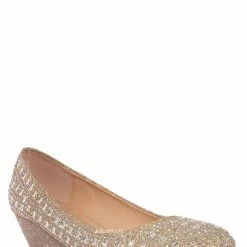 Forever Link Fisher3 Rhinestone Embellished Low Wedge Pump, Women Dress Shoes New