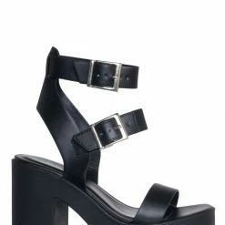 Soda Novas SWomens Chunky Block Heel Platform Lug Sole Sandal Gladiator Double Ankle Strap Funky Sporty Grunge Retro Comfy Cage Shoes