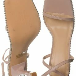 Wild Diva New Boli01 Punkl Rock Metal Embellished Heel Sandal - Women Dress Shoes