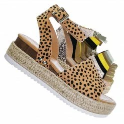 Soda Topic Espadrille Jute Rope Wrap Platform Flatform Rubber Shark Tooth Flat Sandal