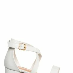 Lucky Top New Delia6K Childrens Block Heel Cross Sandal, Little Girls Shoes