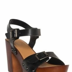 Wild Diva Kyrie36 Lightweight Wooden Clog Sandal, Women Comfort Shoes