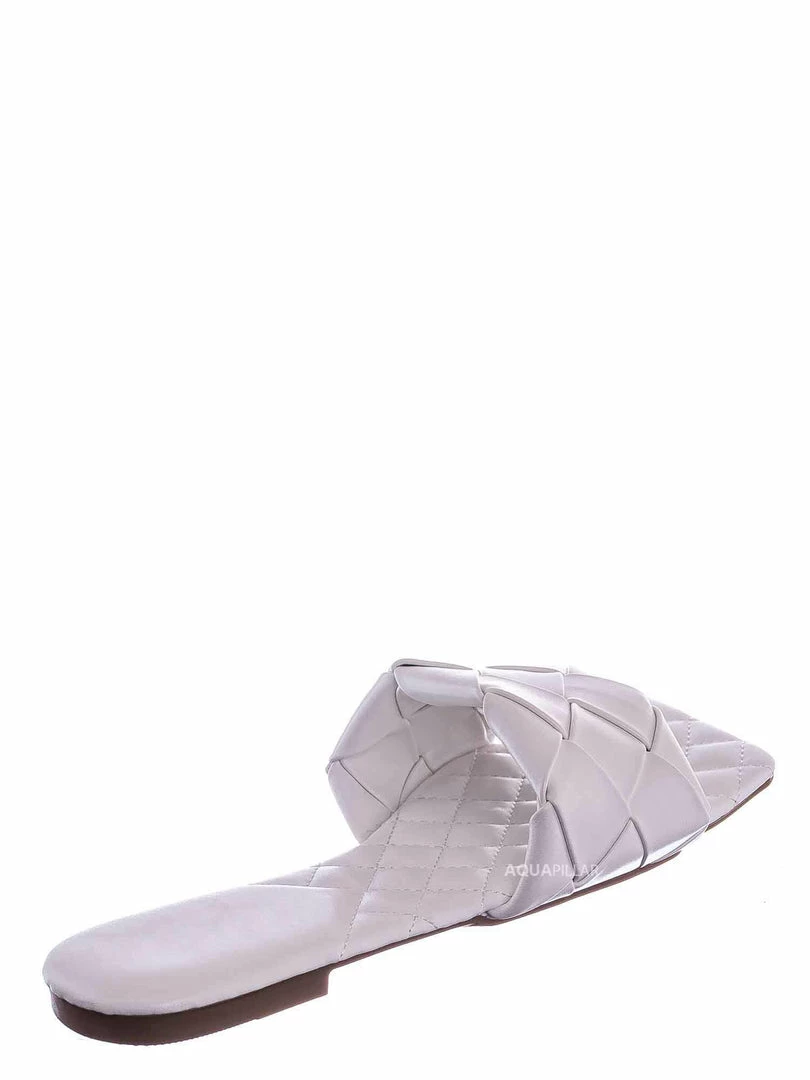 Forever Link Padded18 Wide Woven Slide Sandal - Womens Elongated Open Square Toe Slipper Mule New