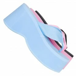 Wild Diva Heat01 EVA Foam Platform Wedge Thong Sandal, Women Summer Slipper