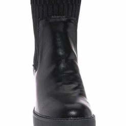 Bamboo Intense01 Chelsea Boots W Elastic Knit Sweater Sock - Threaded Lug Sole Bootie New