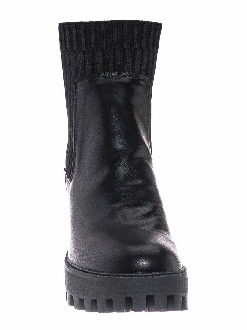 Bamboo Intense01 Chelsea Boots W Elastic Knit Sweater Sock - Threaded Lug Sole Bootie New