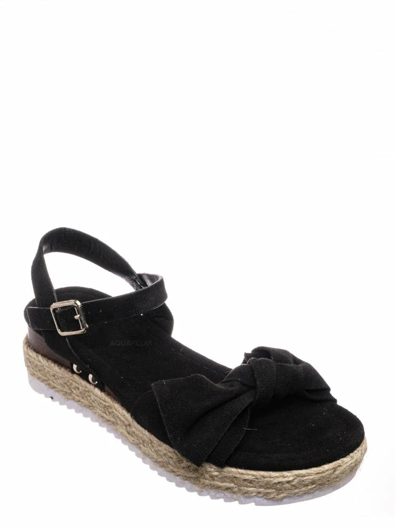 Forever Link New Sensational32K Girls Espadrille Flatform Sandal - Children Thread White Platform