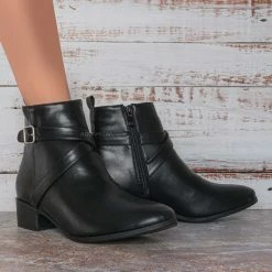 Top Moda Plano29 Belted Strap Ankle Bootie - Womens Western Boots