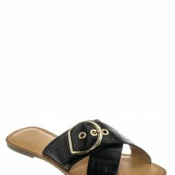 Soda Oregan Vintage Croco Slide In Slipper - Women Slipper Cross Strap Sandal New