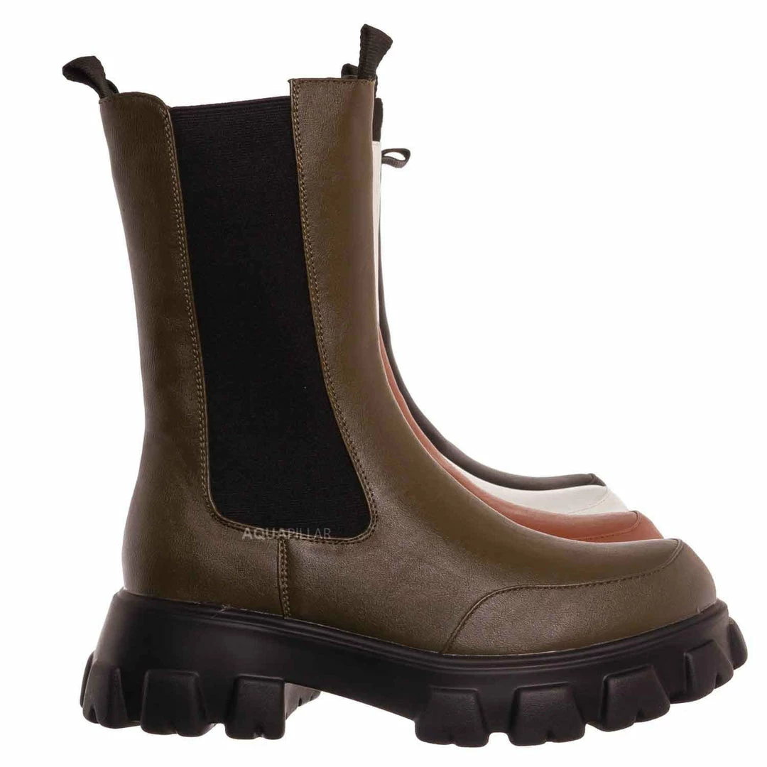 Bamboo New Tetris09 Calf High Chelsea Unisex Dress Boots