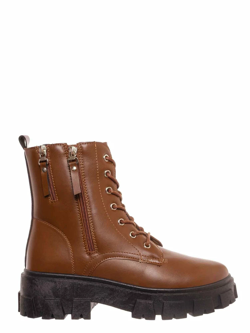 Forever Link Atlantic06 Double Zipper Lace Up Combat Bootie New