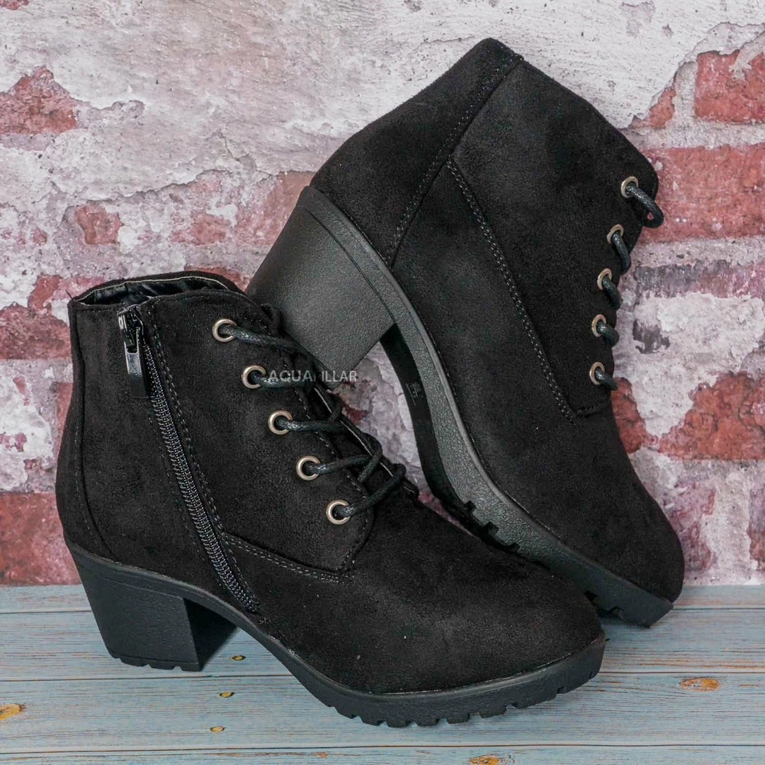 Forever Link Plus11K Girl's Block Heel Combat Ankle Bootie New