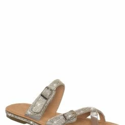 Top Moda Tyson38 Rhinestone Crystal Bendable Slipper Sandal, Women Summer Slides New