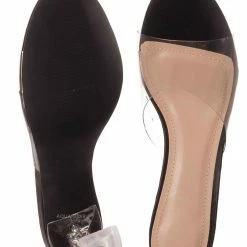 Bamboo New Water04 Clear High Heel Slip-On Mule, Womens Lucite Sandal