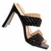 Wild Diva New Avi02 Woven Sandal On Flat Block Heel, Womens Mule Shoes