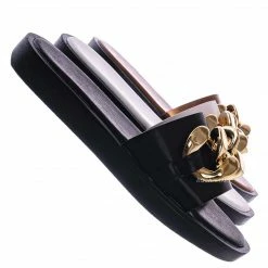 Bamboo New SideKick11 Padded Flatform Slpper W Oversize Chain - Womens Molded Footbed Slide