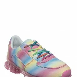 Forever Link Flow19 Stretch Elastic Mesh Sneaker - Festival Lace Up Rubber Air Bubble Cushion