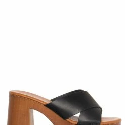 Top Moda Java80 Lightweight Faux Wooden Clog Sandal, Women Slipper Heels