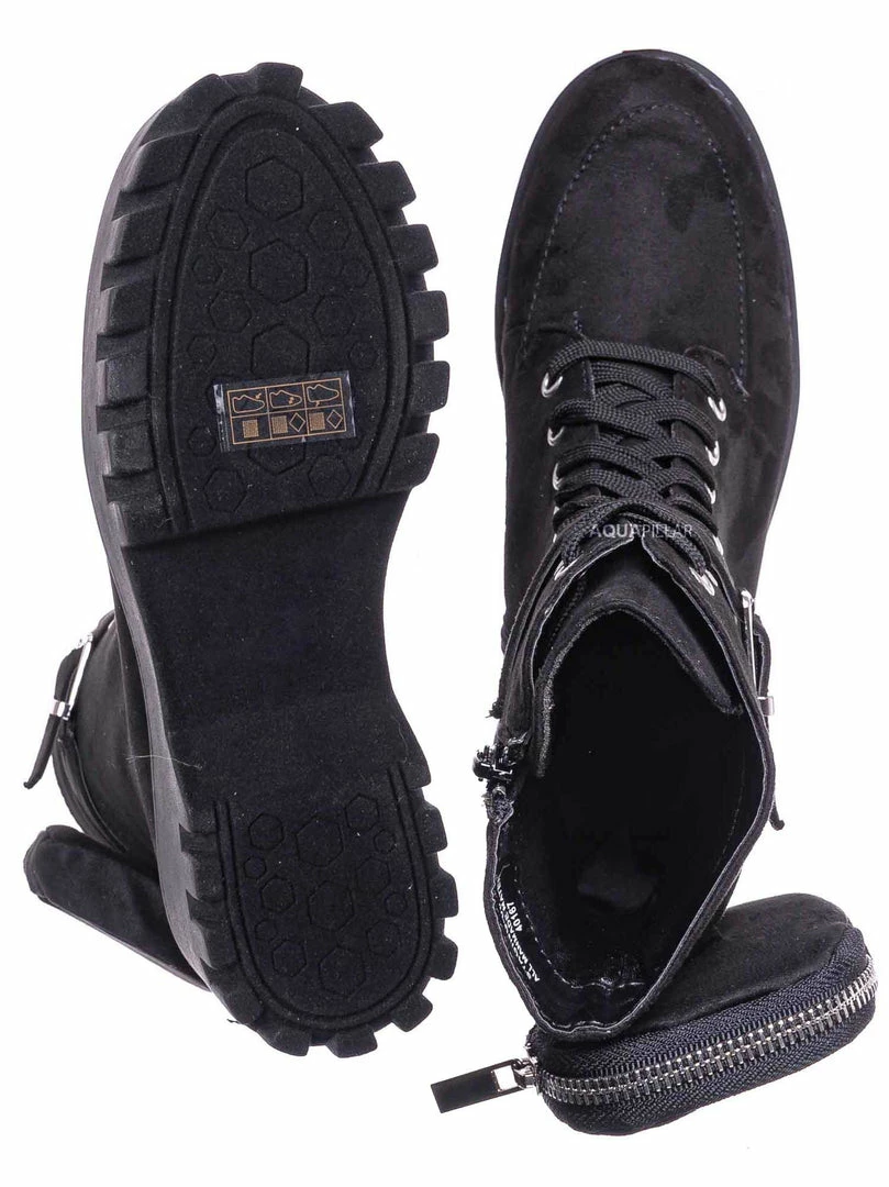 Bamboo New Staging09 Utilitarian Combat Biker Boots W Add On Purse Pocket Pouch