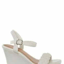 Forever Link Happy12 Braided Platform Wedge Sandal - Women Dress Shoes