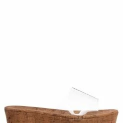 Bamboo Purchasing05 Flatform Clear Slide Sandal, Womens Lucite Slipper New