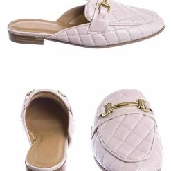 CityClassified New Terrace Puffy Quilted Flat Loafer Mule - Women Slipper W Horse Bit Detail