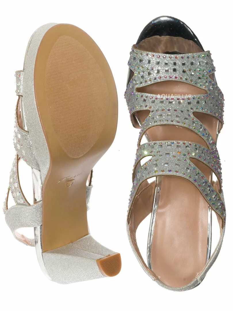 Forever Link System82 Rhinestone Crystal Open Toe Sandal - Women Ankle Strap