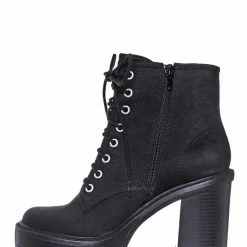 Soda Volume High Heel Combat Boots - Lace Up Military Threaded Shoes New