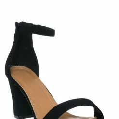 Top Moda Hannah1 Chunky Heel Two Piece Sandal - Women Evening Open Toe Dress Shoes New