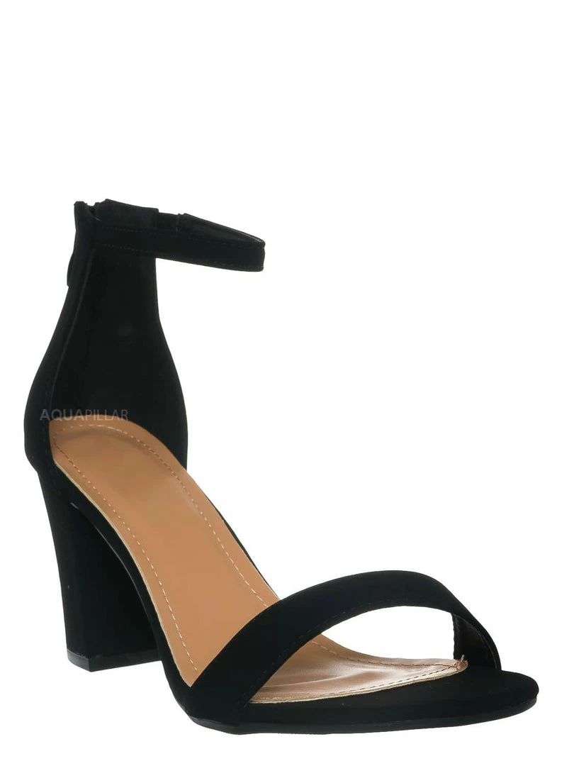 Top Moda Hannah1 Chunky Heel Two Piece Sandal - Women Evening Open Toe Dress Shoes New