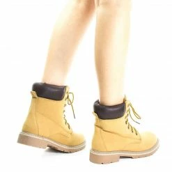 Forever Link New Broadway3 Military Fashion Combat Boots - Lace Up Threaded Lug Sole Ankle Bootie