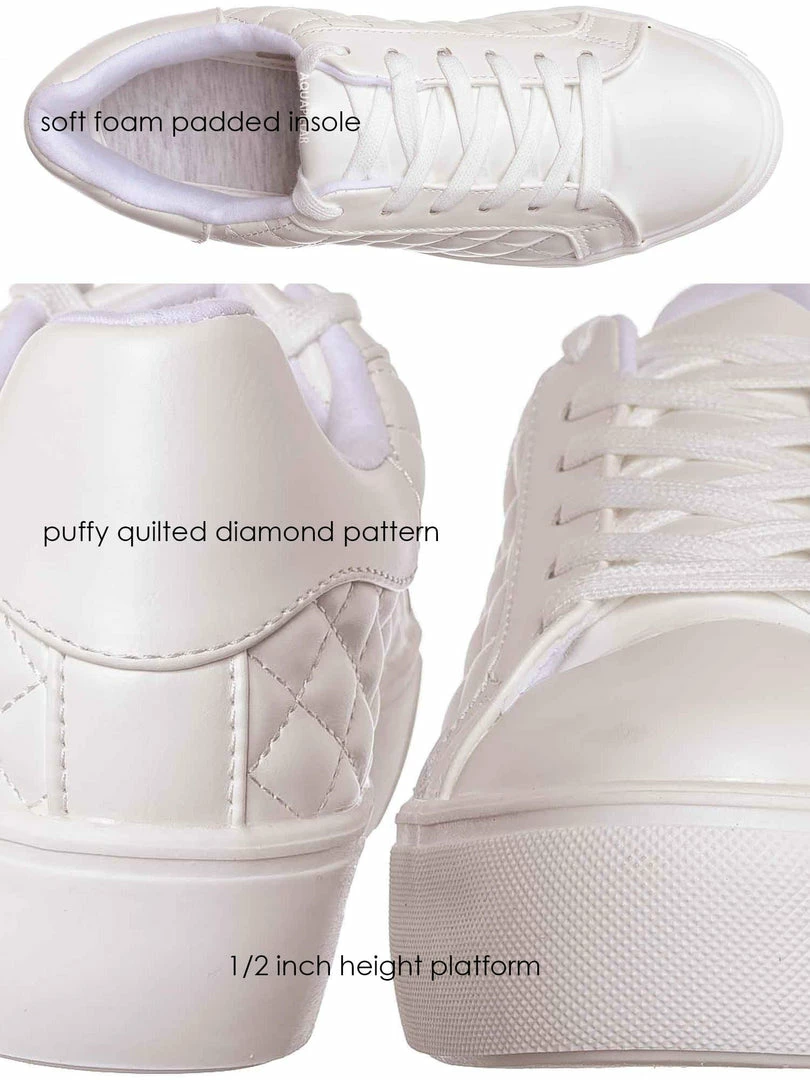 Soda New Huffman Chunky Flatform Quilted Sneaker - Unisex Foam Padded Walker