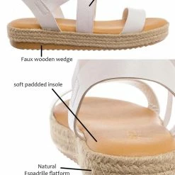 Bamboo New Superb22 Espadrille Elastic Flatform Sandal - Women Foam Padded Comfort Platform