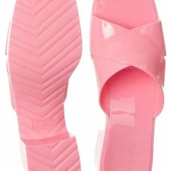 Glaze Delana3 Jelly Block Heel Clogs - Women Slip On Sandal