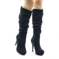 City Classified Partial Over Knee High Heel Slouch Boots, High Heel Platform Pump New