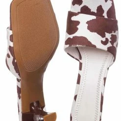 Anne Michelle Align03 Square Toe Slide In Mule - Women High Heel Slipper Cow Vinyl New