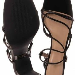 X2B Alaiya1 Leg Wrap Lace Up High Heel Sandal, Women Dress Shoes